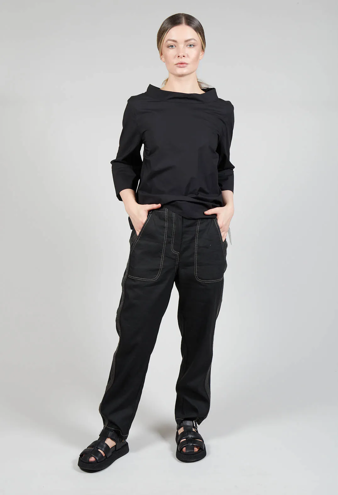 Black Geo Trousers