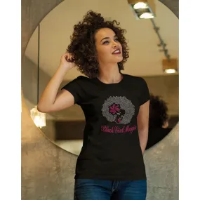 Rhinestone Afro Girl T-Shirt with Black Girl Magic