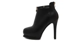 Stiletto High Heels Boots with Padlock Detail