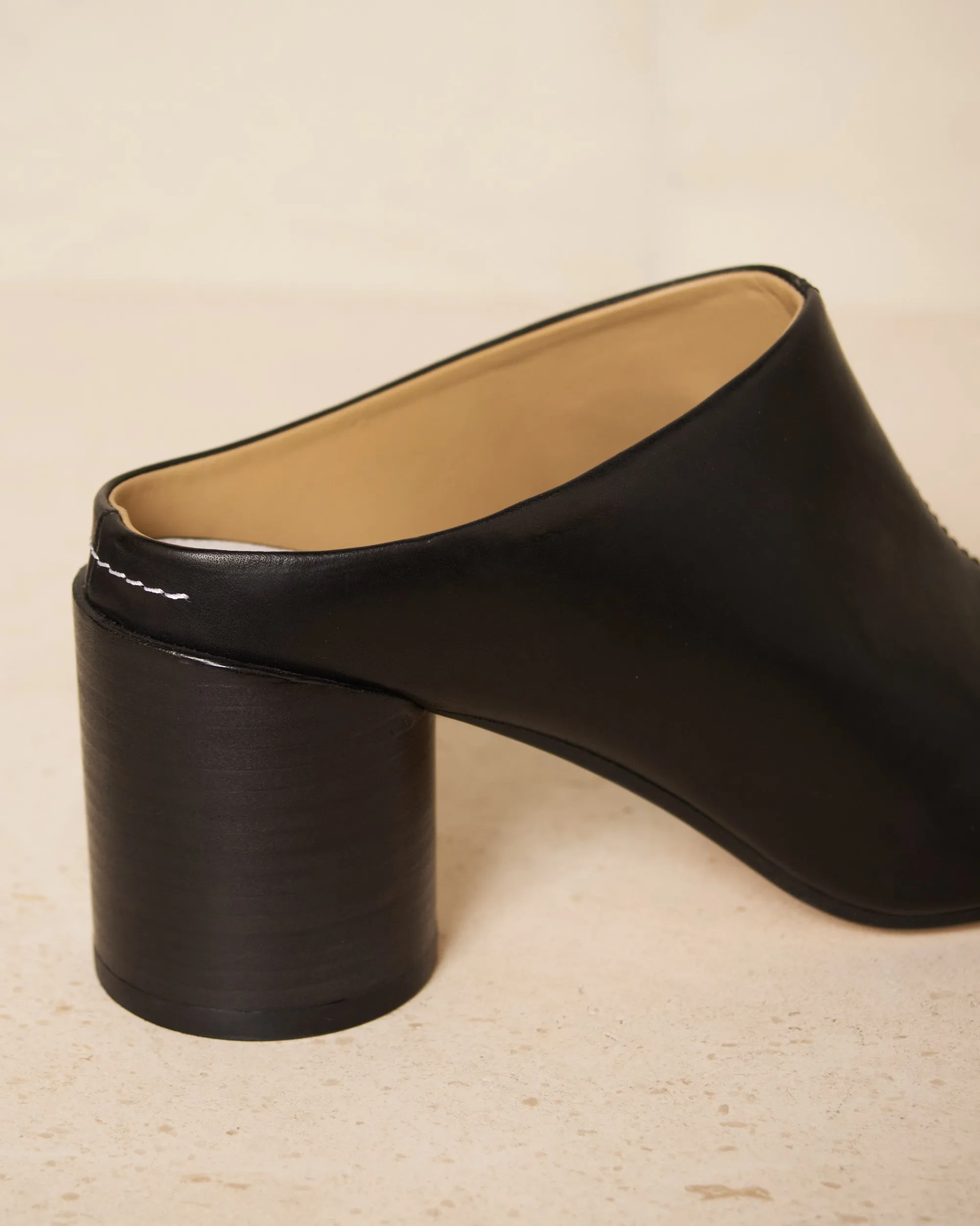 Black High Heel Mules