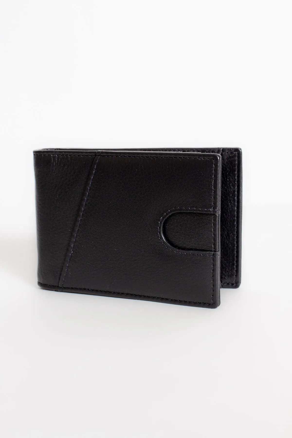 Black Men's Wallet with Money Clip