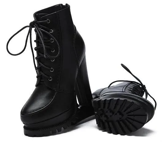 Black Military Lace Up Platforms