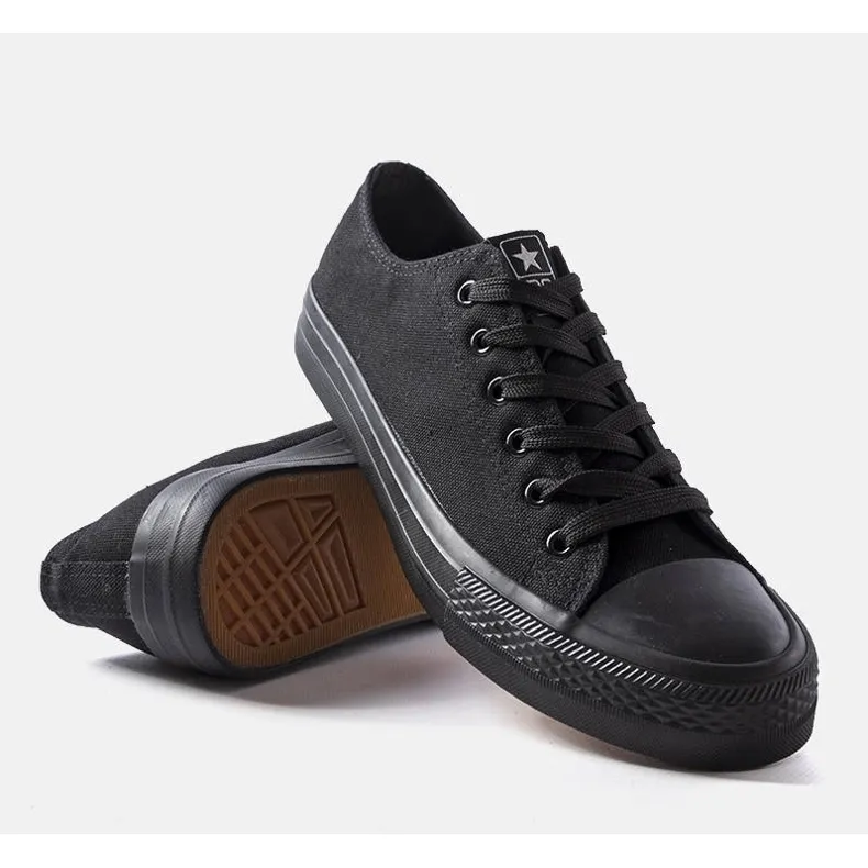 Black textile sneakers from Cristiano