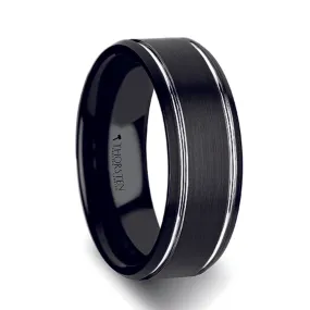 Black Tungsten Carbide Nocturne Band