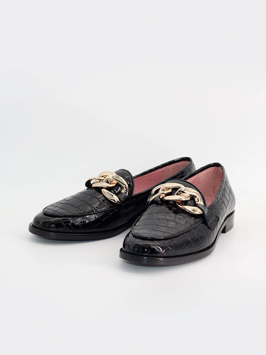 Black Venus Chain-Effect Coco Moccasins