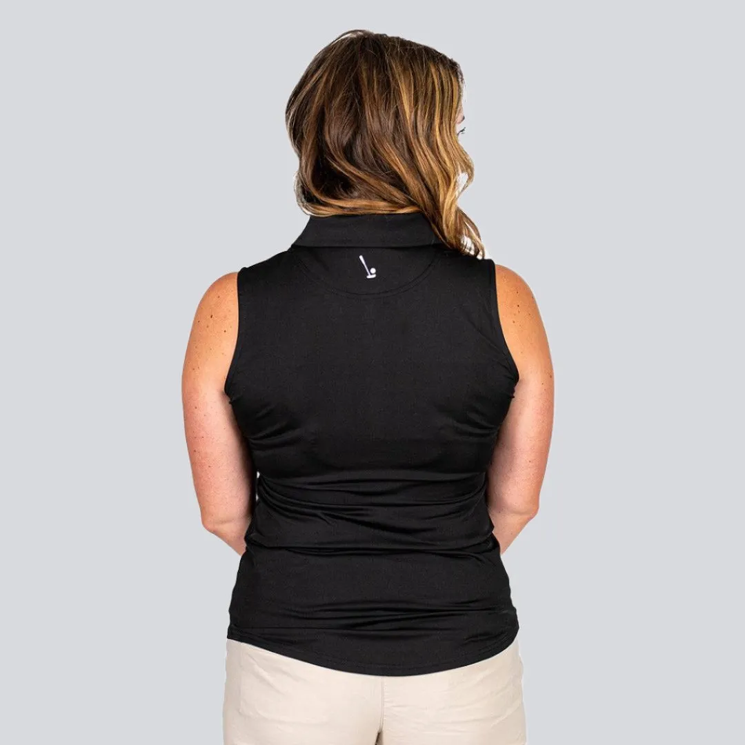 Women's Blacked Out Sleeveless Polos