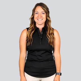 Women's Blacked Out Sleeveless Polos