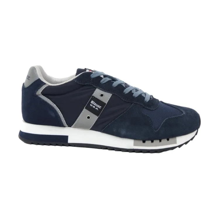 Men's Navy Lace-Up Sneakers by Blauer S4QUEENS01/MES