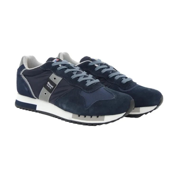 Men's Navy Lace-Up Sneakers by Blauer S4QUEENS01/MES