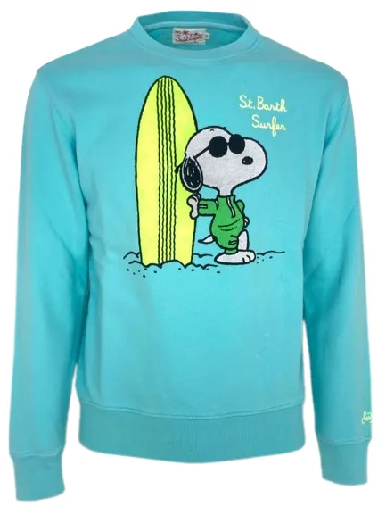 blue men's sweatshirt snoopy