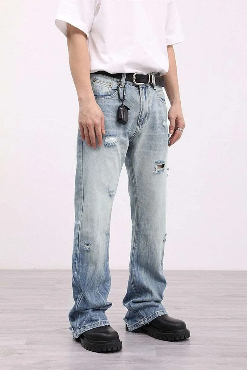 Blue Washed Straight Jeans