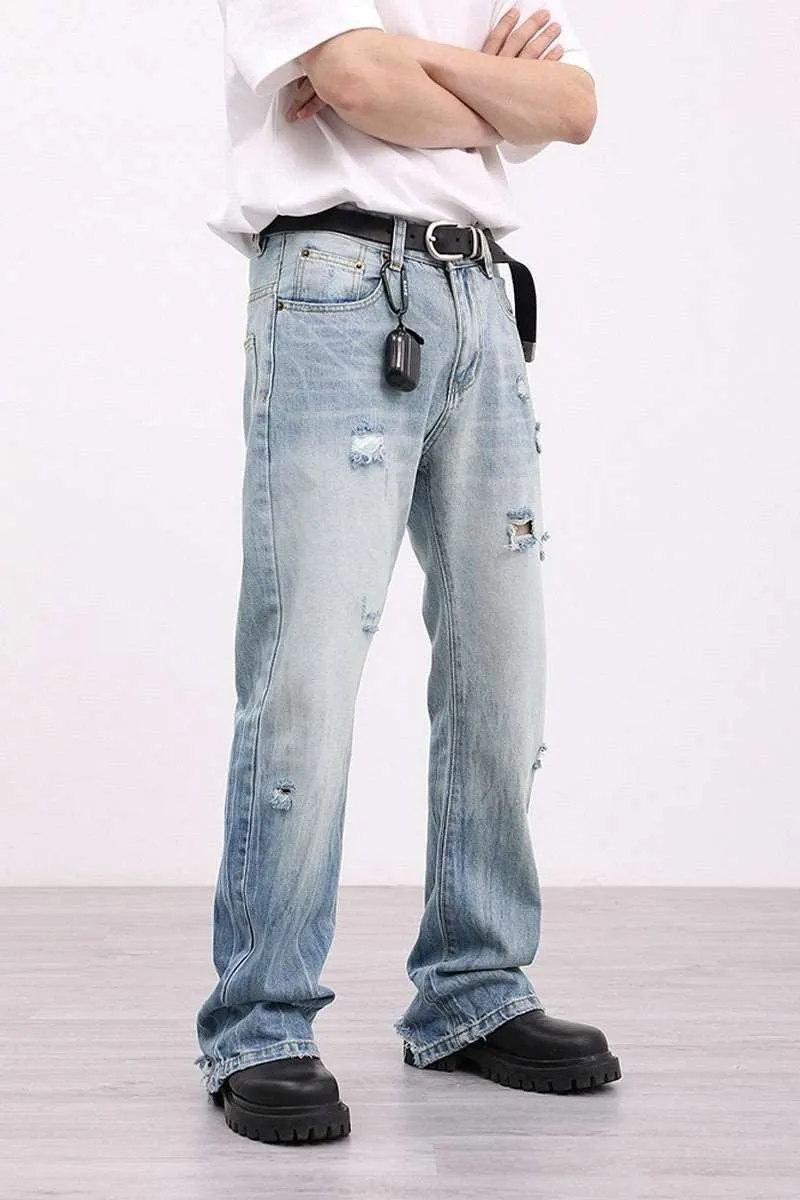 Blue Washed Straight Jeans