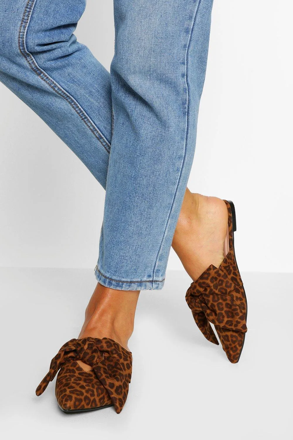 Bow Detail Flat Mules