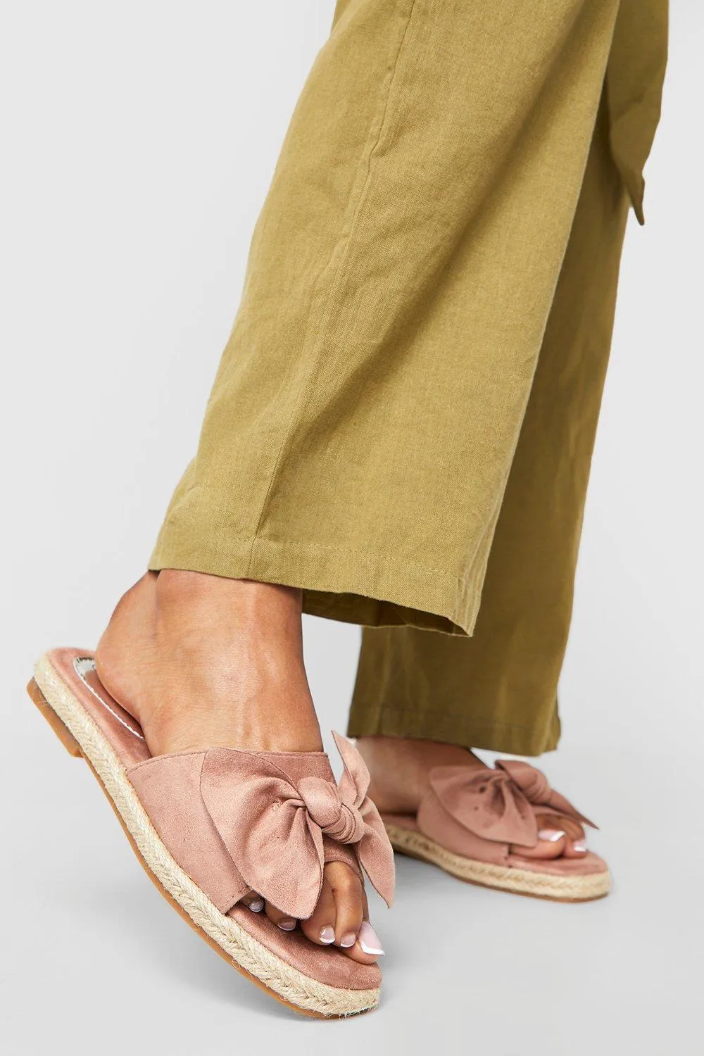 Bow Front Espadrille Mules