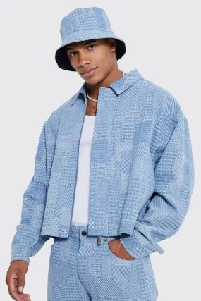 Boxy Fit Fabric Interest Denim Jacket