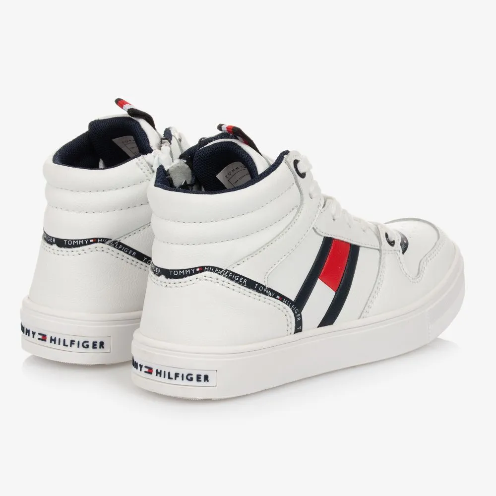 Boys White Hi-Top Trainers