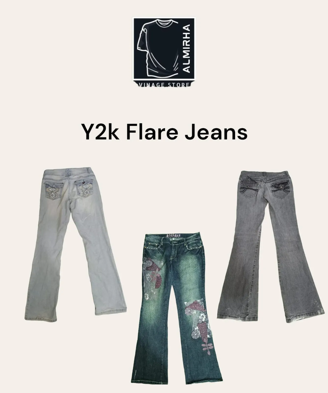 Branded Beautiful Y2K Flare Jeans 50 Pcs