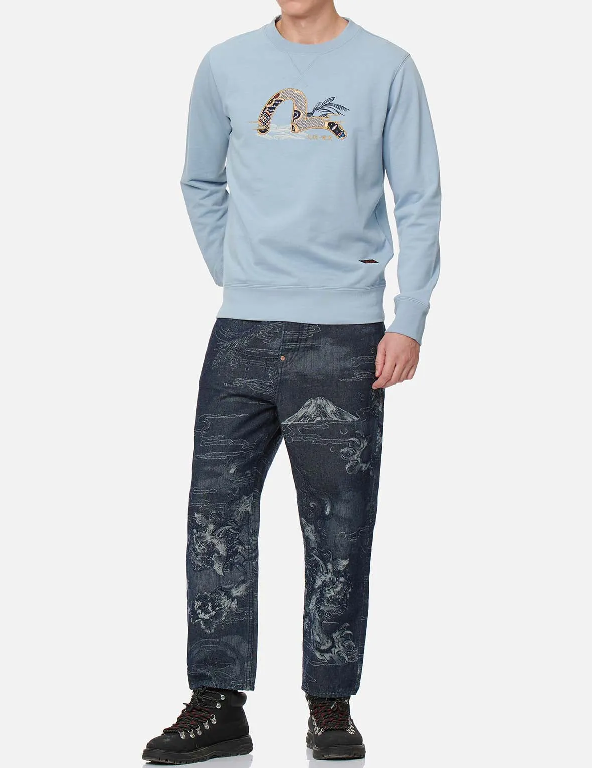 Brocade Seagull Appliqué Sweatshirt