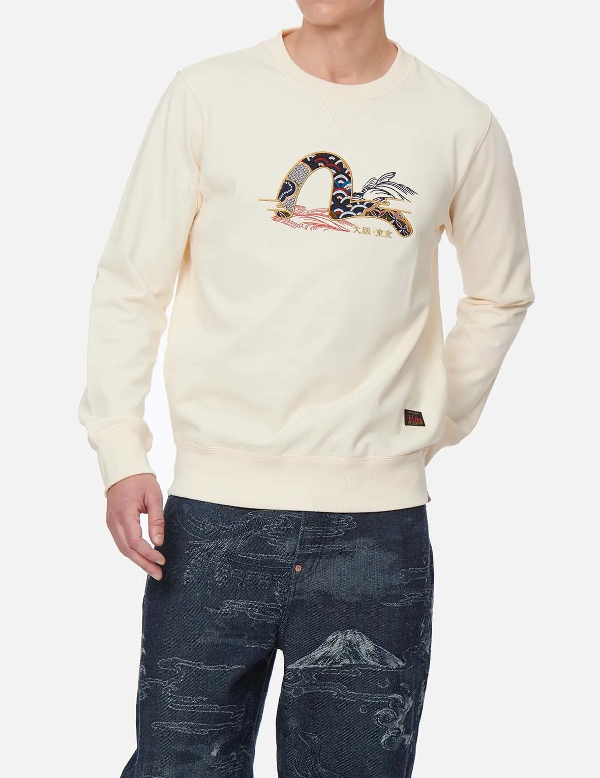 Brocade Seagull Appliqué Sweatshirt