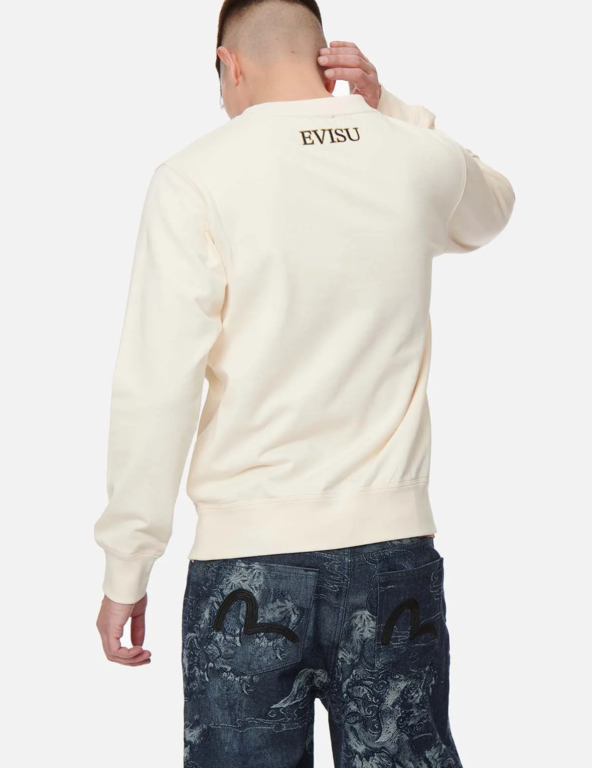 Brocade Seagull Appliqué Sweatshirt