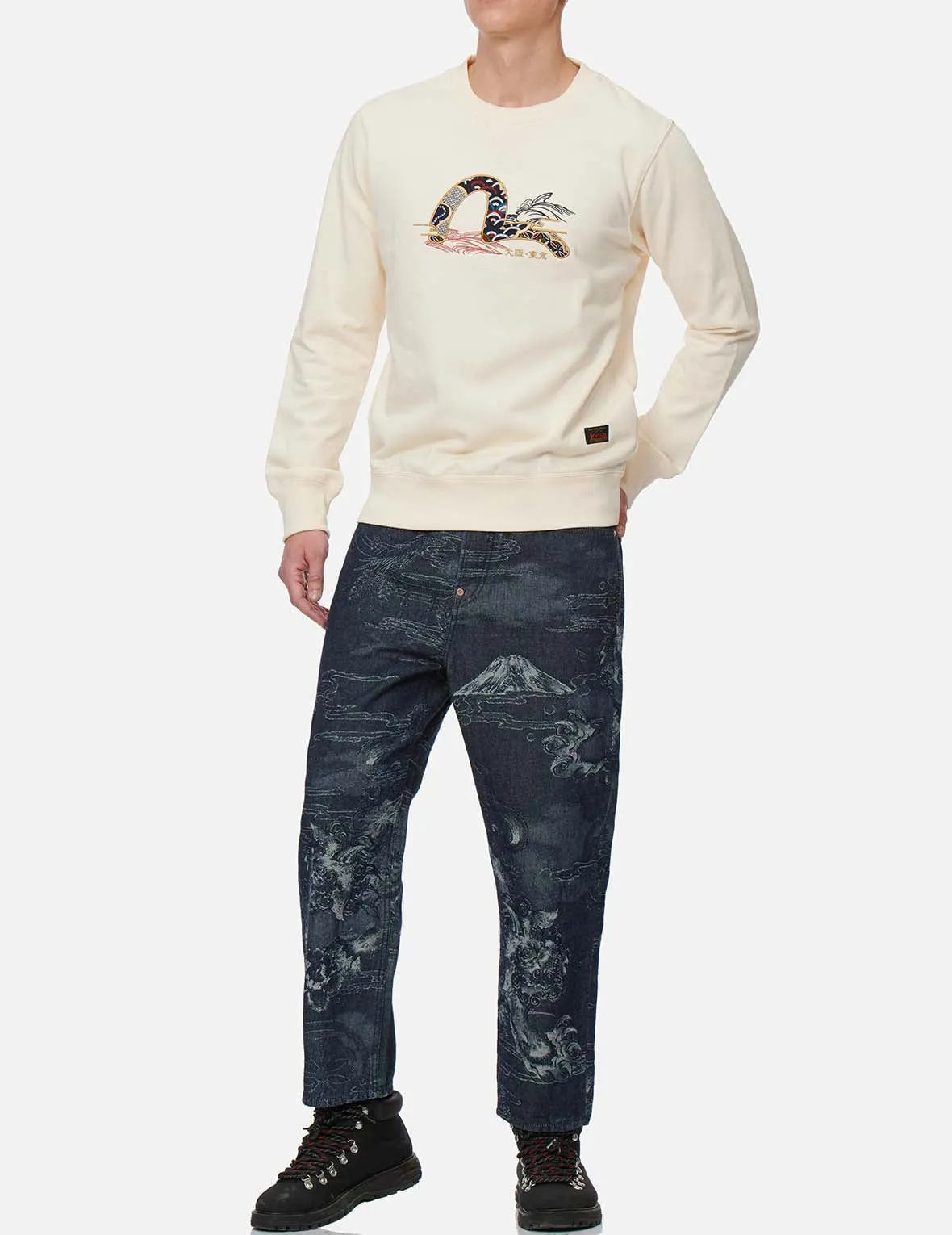 Brocade Seagull Appliqué Sweatshirt