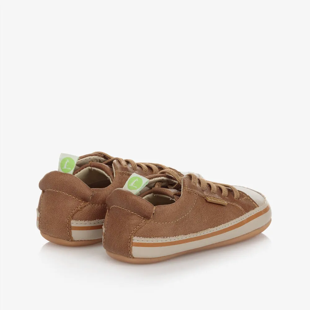 Brown Leather Baby Trainers