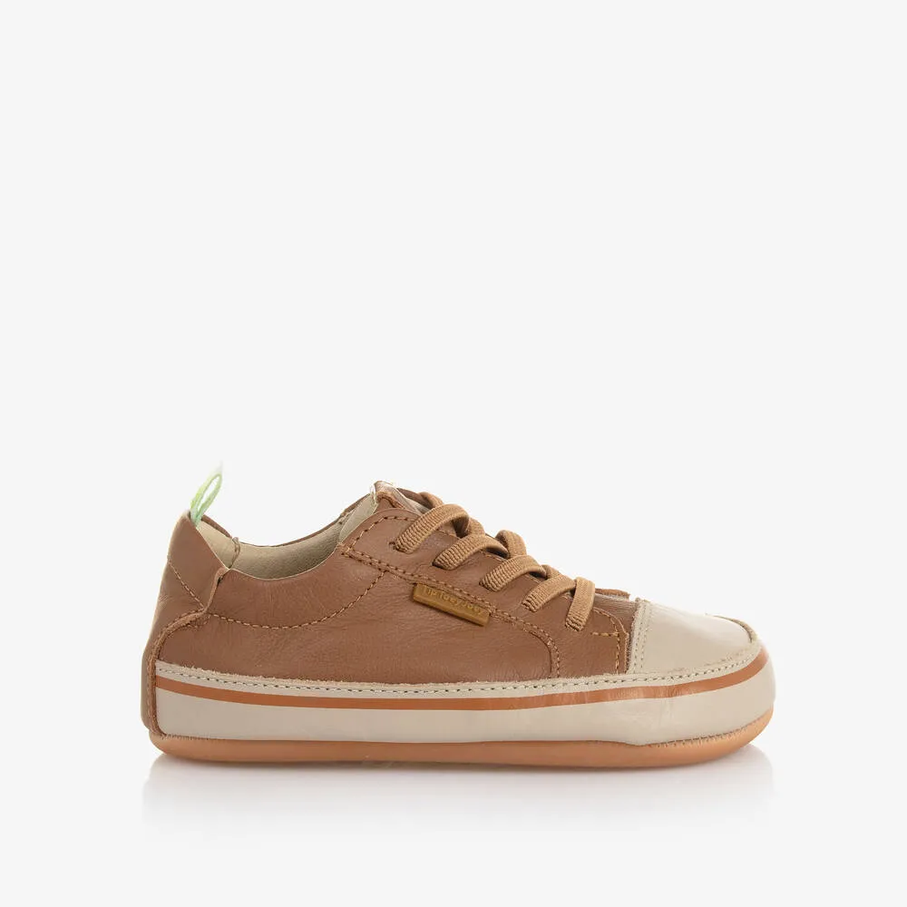 Brown Leather Baby Trainers