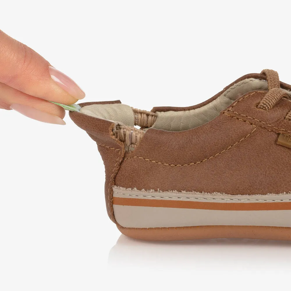 Brown Leather Baby Trainers