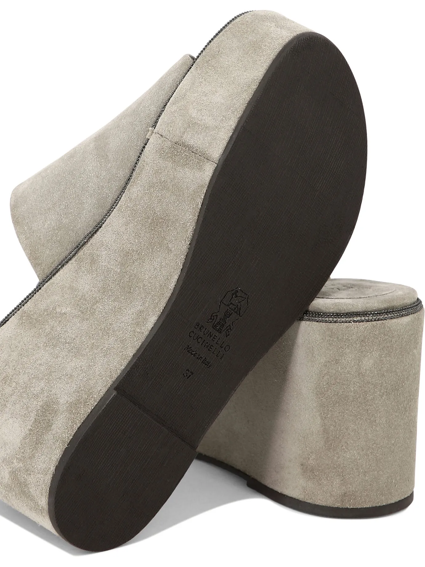 Luxurious Welt Suede Wedges by BRUNELLO CUCINELLI