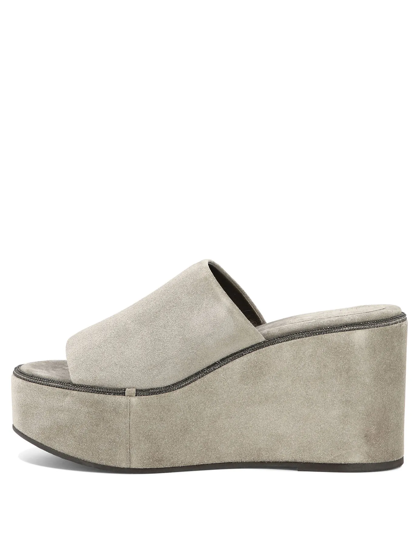 Luxurious Welt Suede Wedges by BRUNELLO CUCINELLI