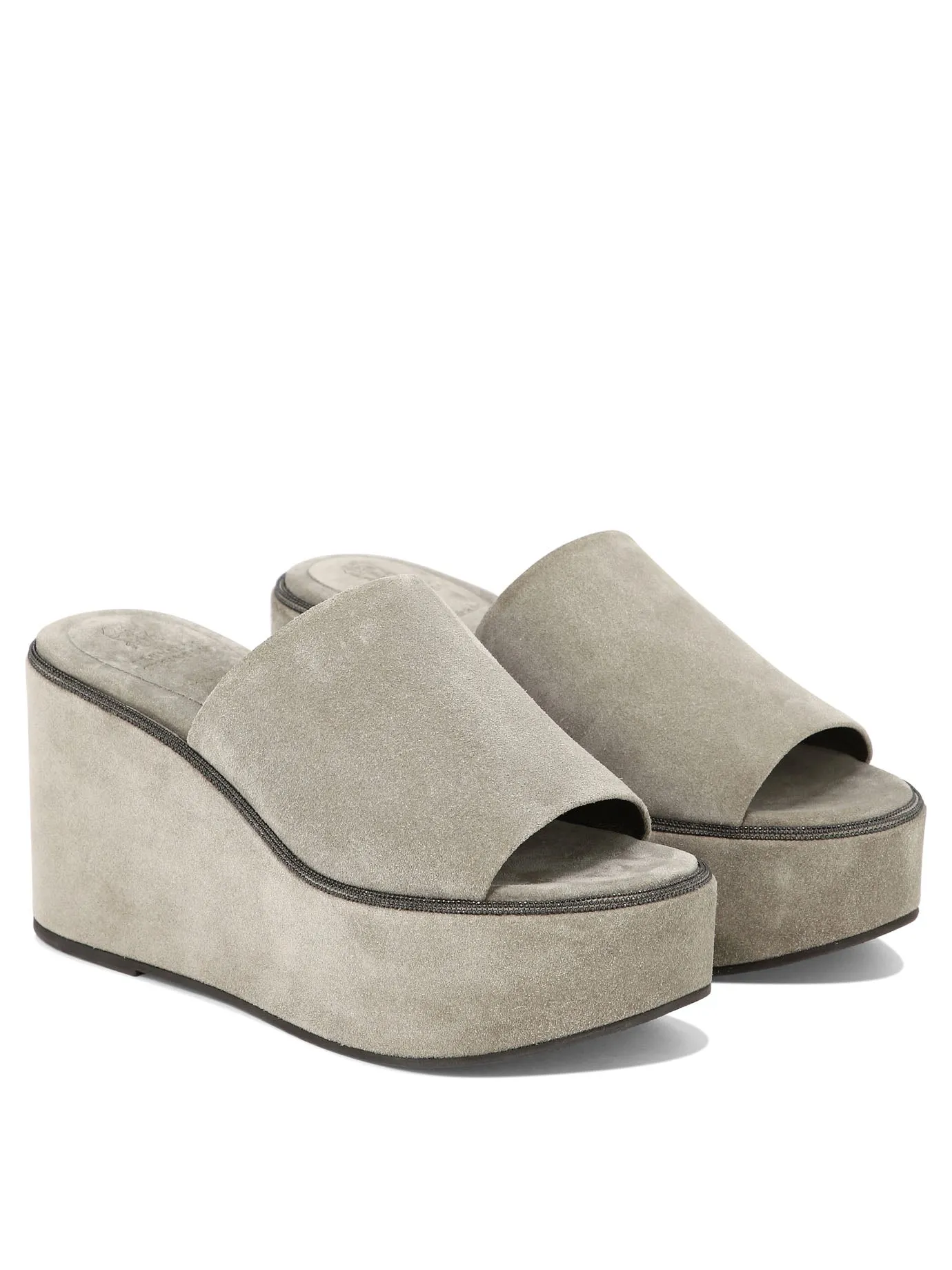 Luxurious Welt Suede Wedges by BRUNELLO CUCINELLI