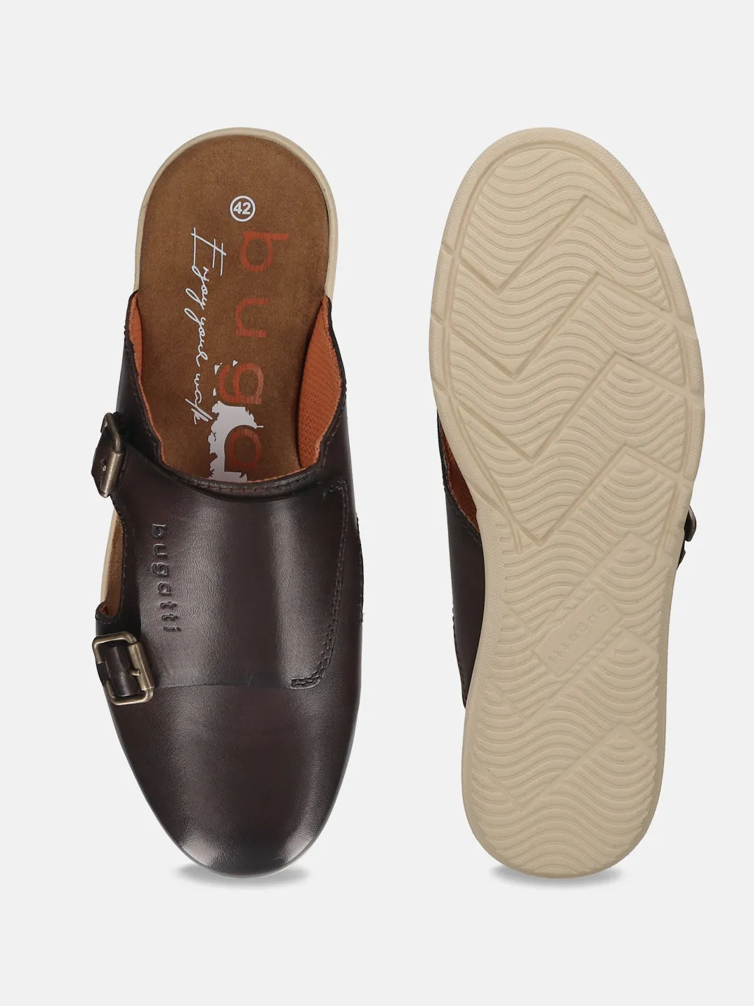 bugatti Brown Premium Leather Mules