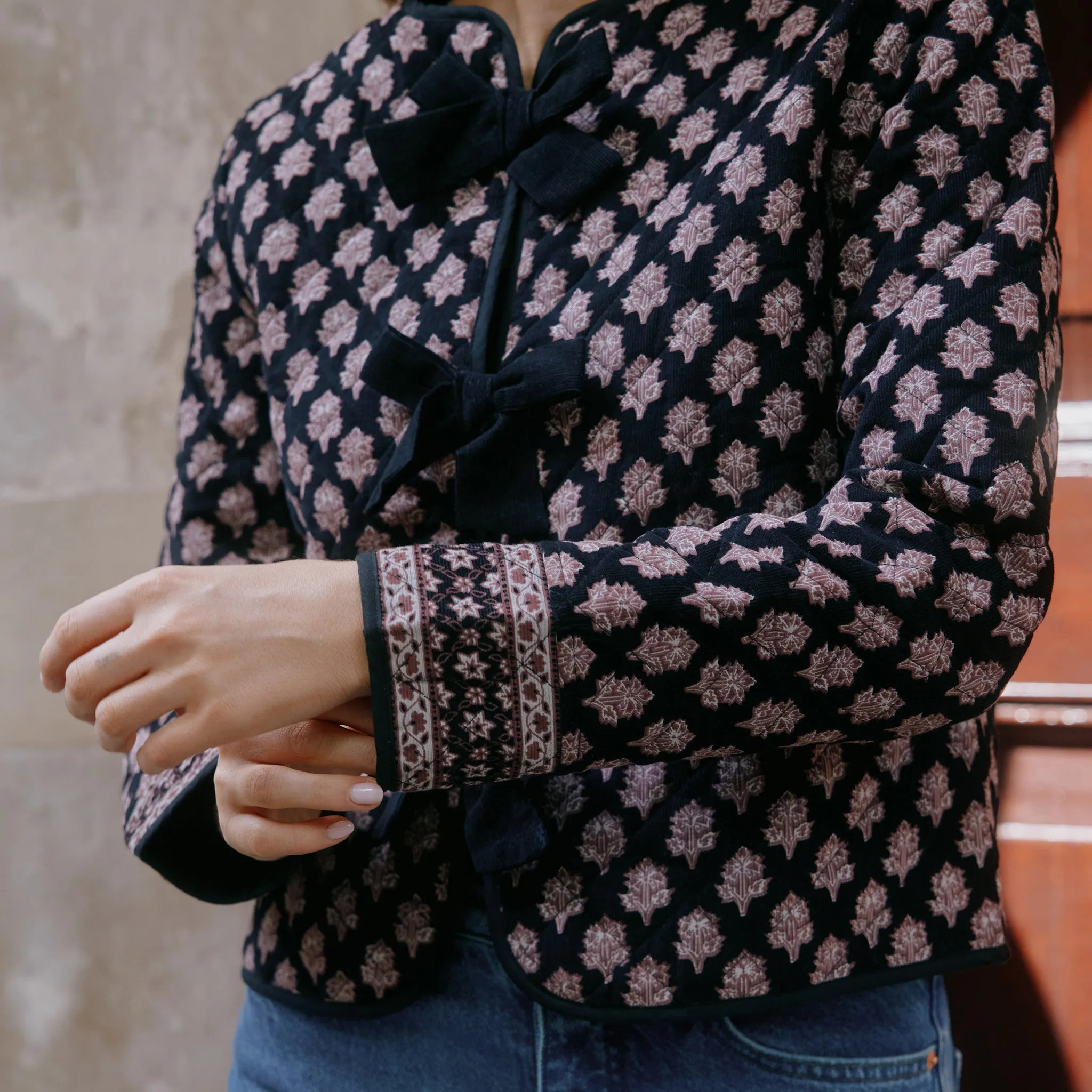 Burgundy Woodblock Tie Jacket