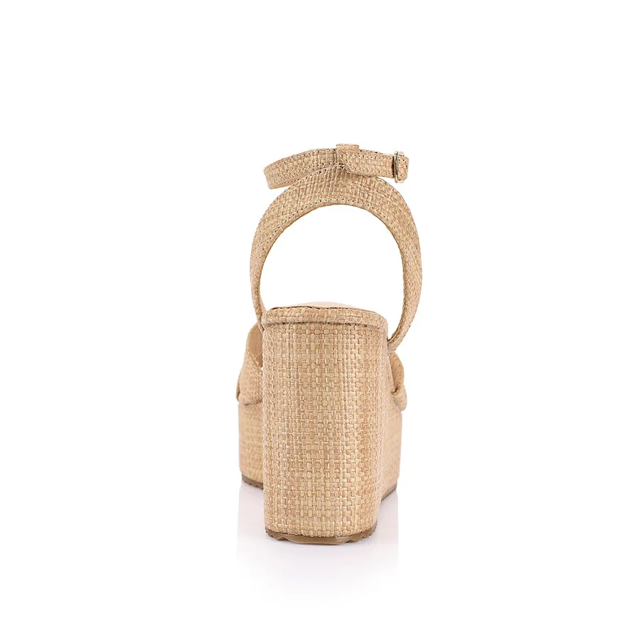 Callie Rope Wedges - Natural Raffia