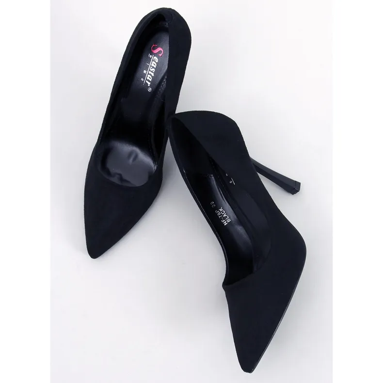 Camerin Black women's suede heels