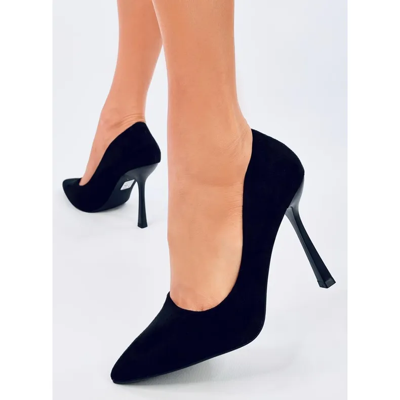 Camerin Black women's suede heels