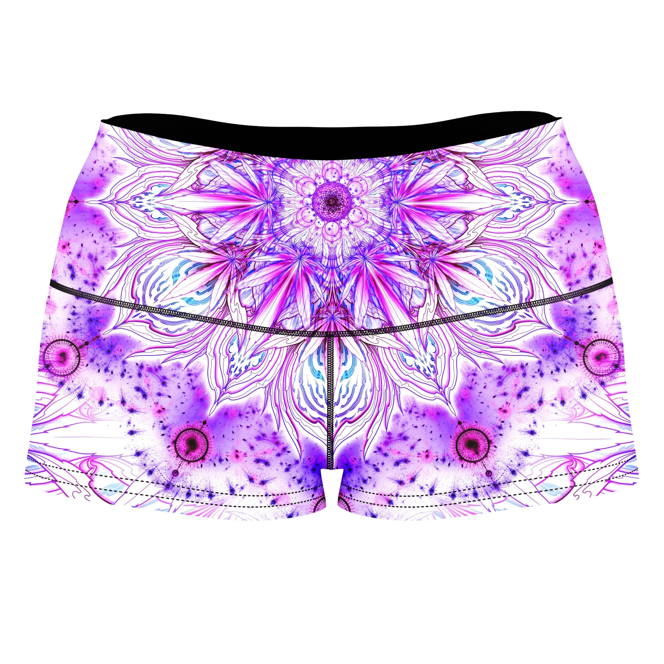 Canndala Purple High-Waisted Women's Shorts