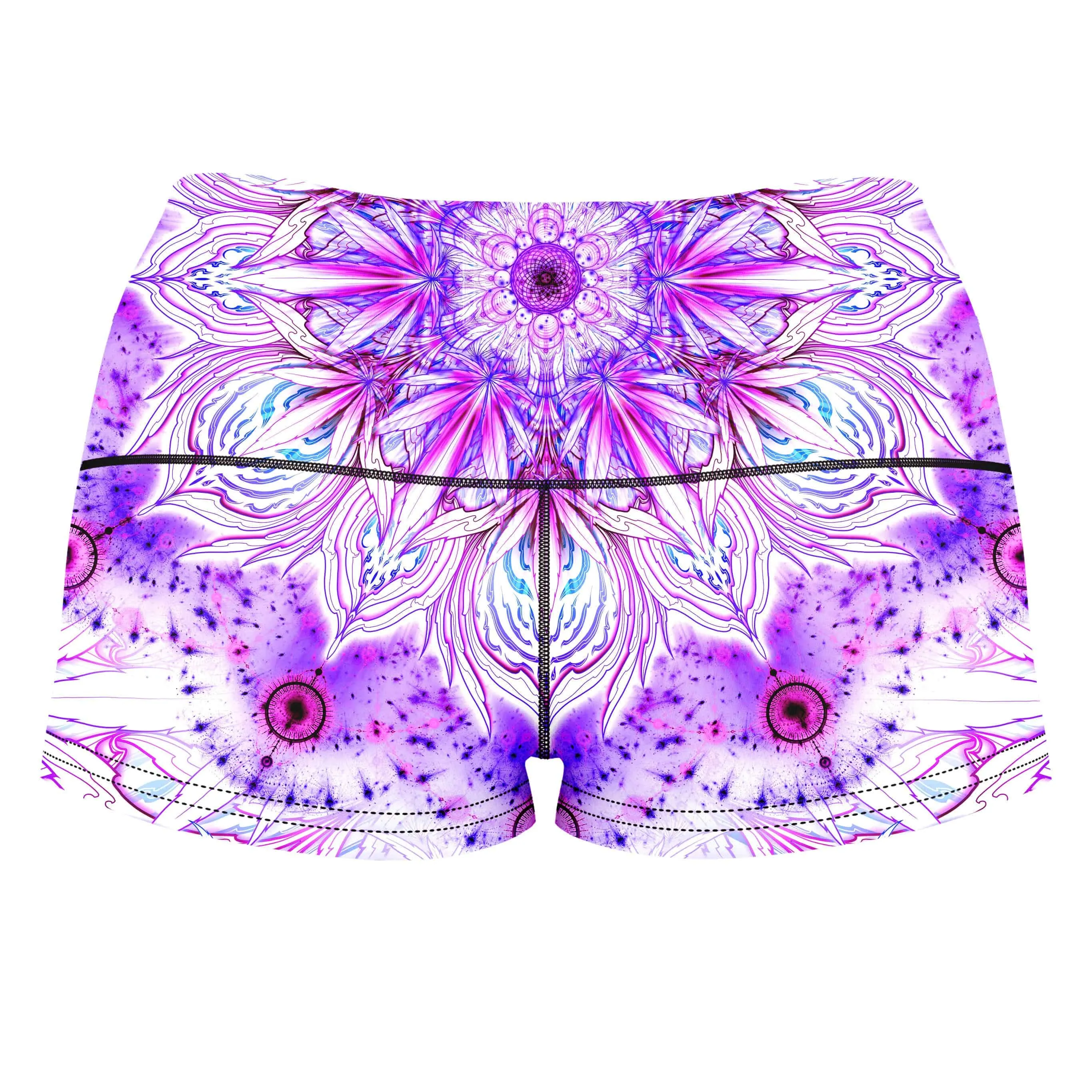 Canndala Purple High-Waisted Women's Shorts