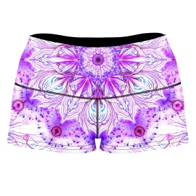 Canndala Purple High-Waisted Women's Shorts