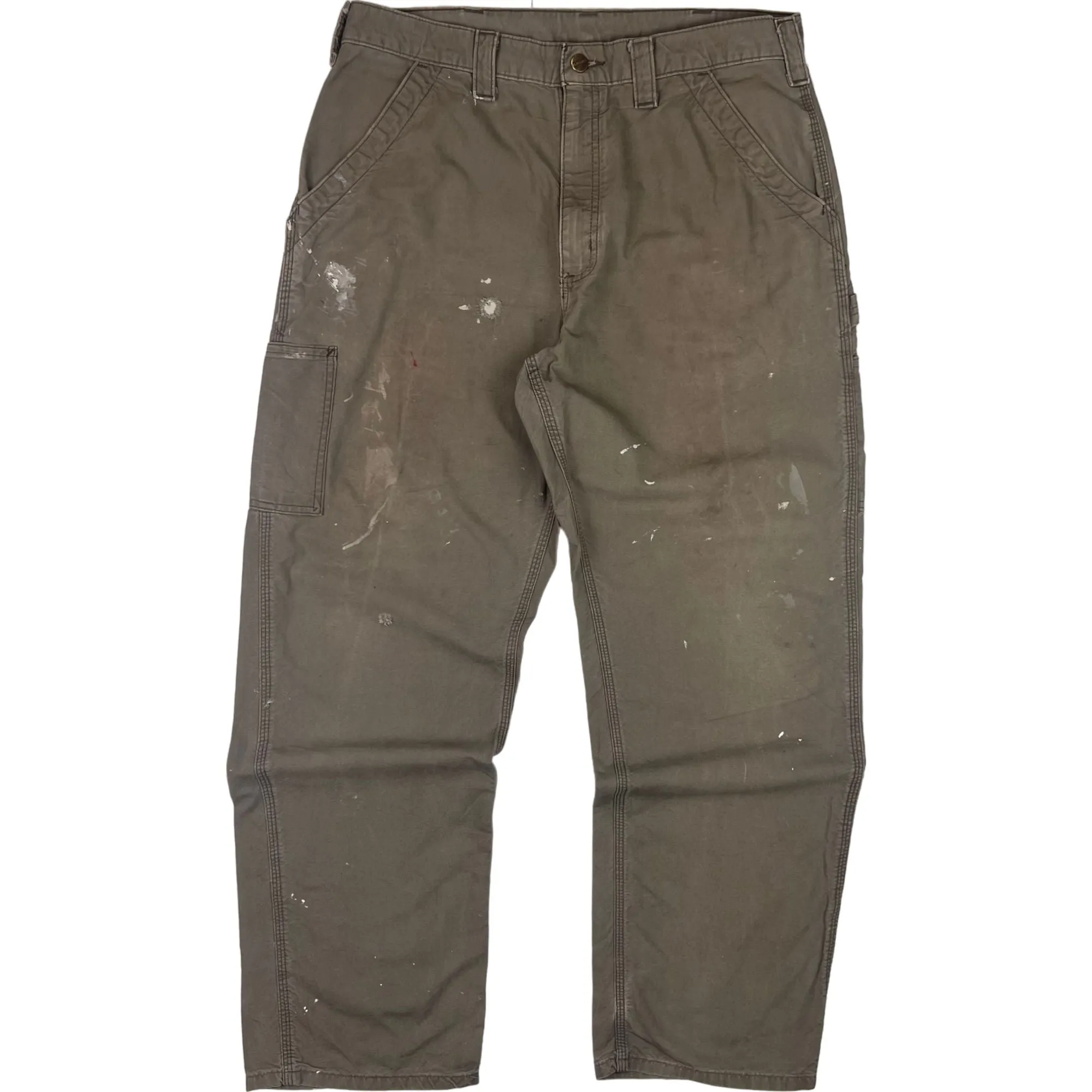 Carhartt Paint Splattered Workwear Trousers Brown