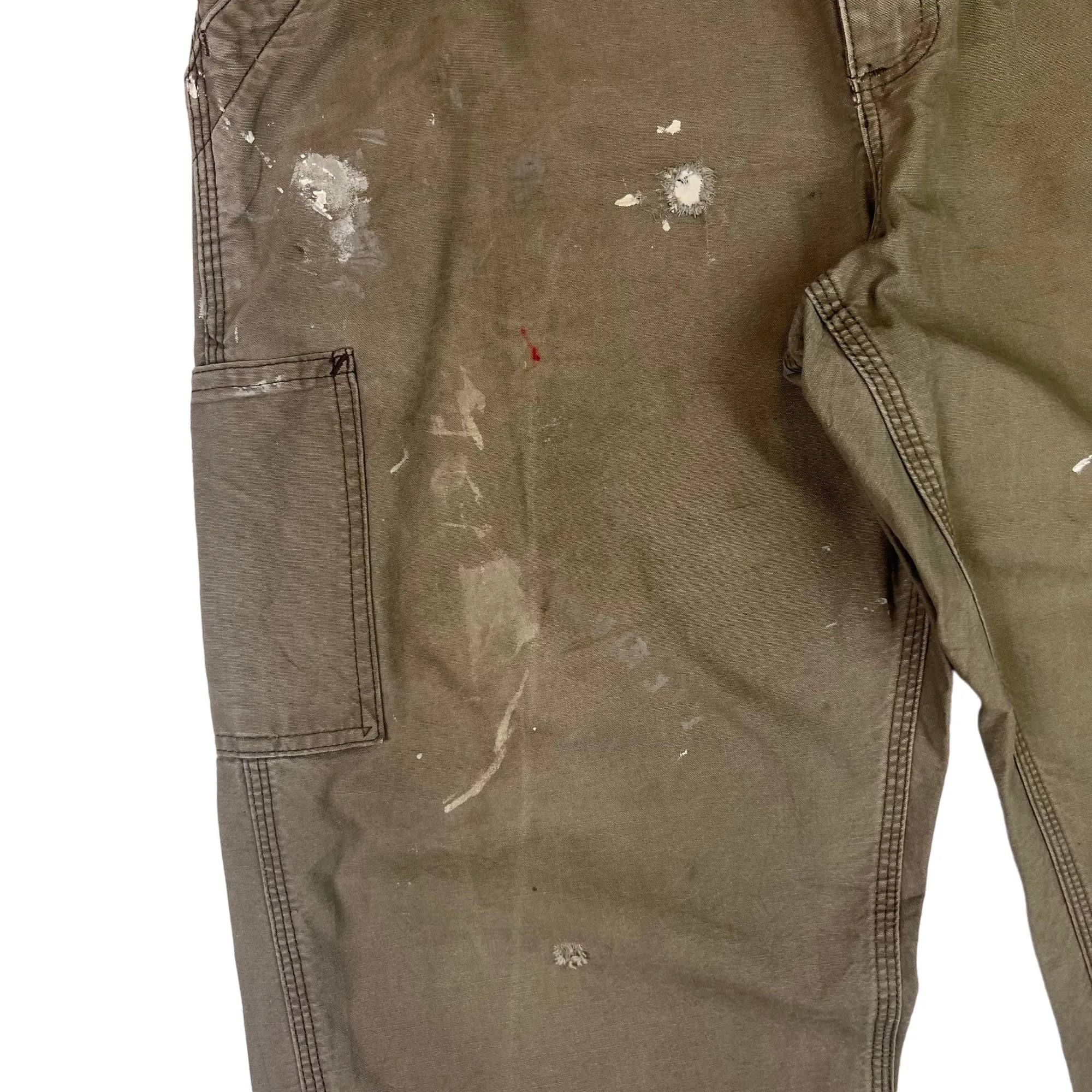 Carhartt Paint Splattered Workwear Trousers Brown