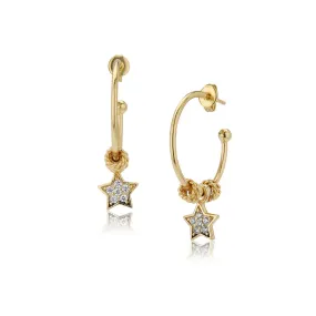 Carlton London Women'S Gold Western Brass Cubic Zirconia Post And Back Gold-Plated Single Gold-Toned Star Shaped Cz Studded Half