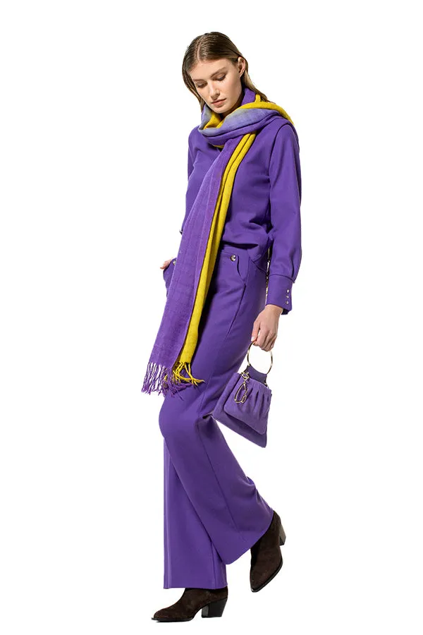 Caroline Biss PURPLE CITYLOOK STRAIGHT TROUSERS