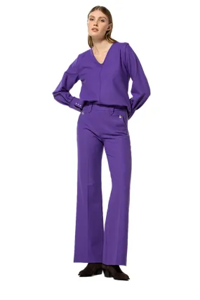 Caroline Biss PURPLE CITYLOOK STRAIGHT TROUSERS