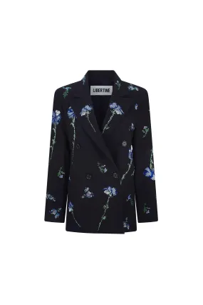 'CECIL BEATON BLUE CARNATION' DOUBLE BREASTED JACKET