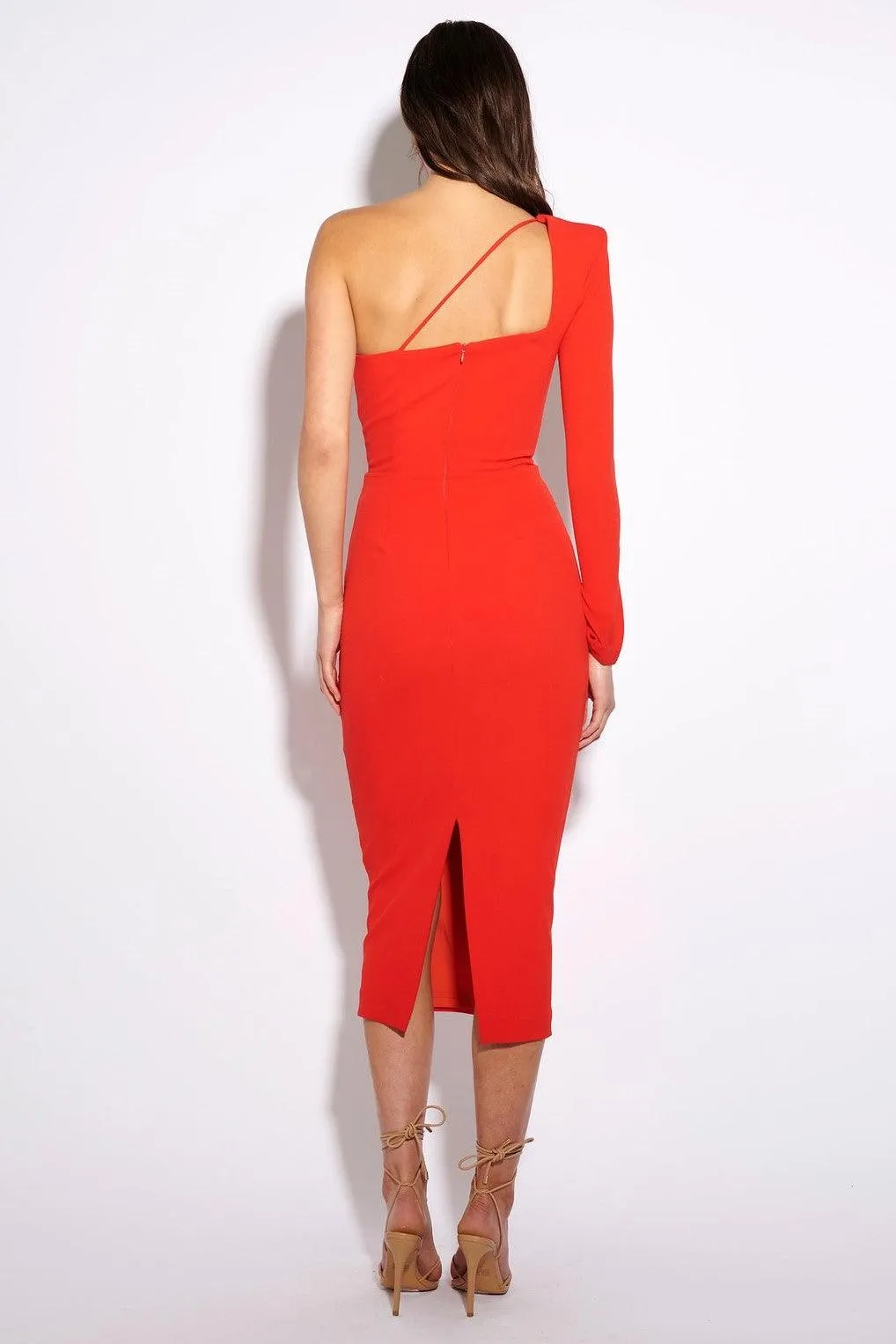 Cherry Red Ormond Midi Dress