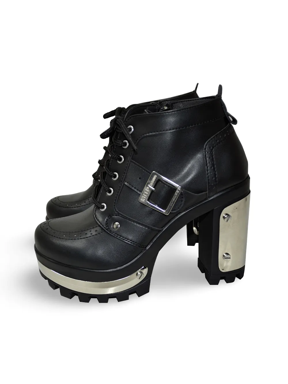 Punk Booties with Metal Details on Platforms