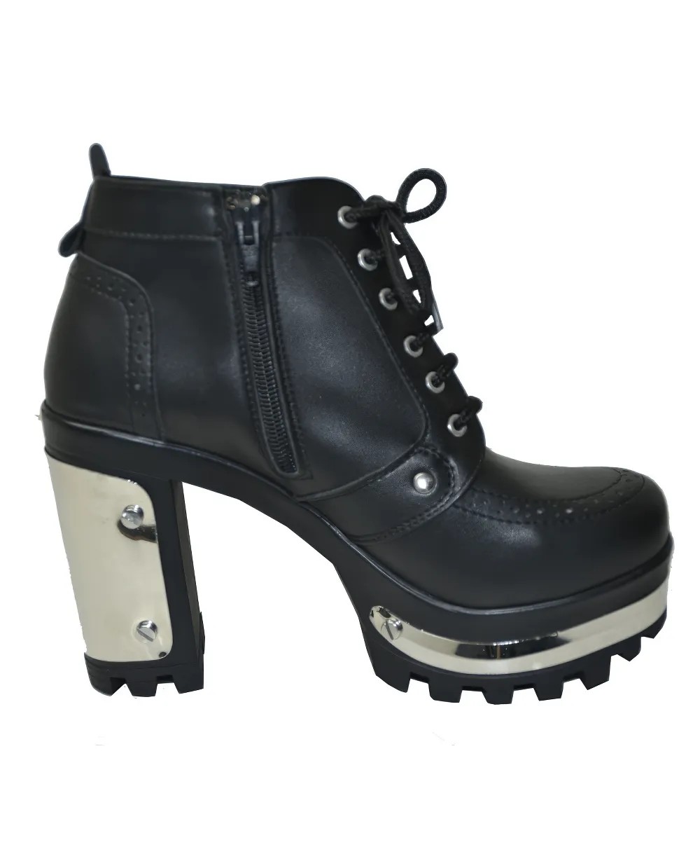 Punk Booties with Metal Details on Platforms