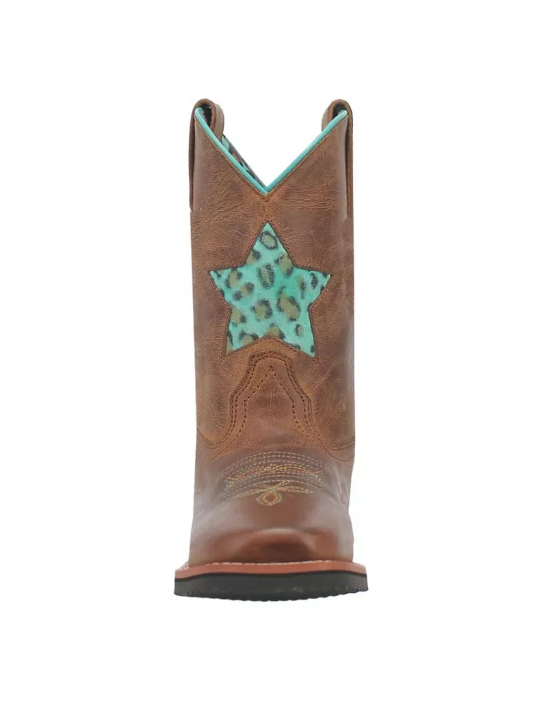 Children's Dan Post Western Boots Girls Starr Inlay Square Toe Brown DPC2828