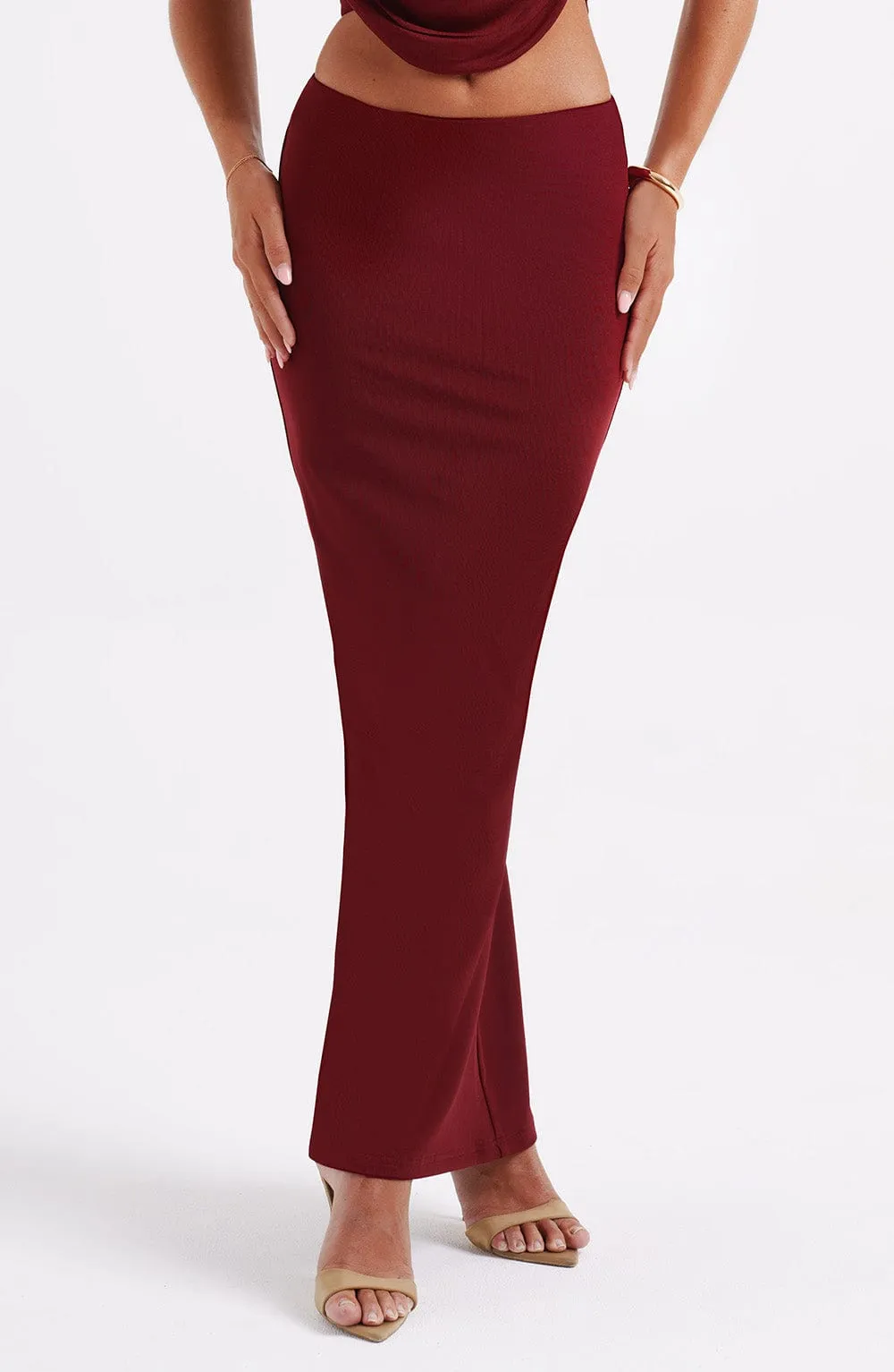 Maxi Skirt in Burgundy - Chrishelle